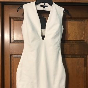 NEW Blaque Label white deep V-neck Dress